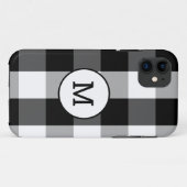 Coques Case-Mate iPhone Chèque de buffle avec monogramme (Dos (Horizontal))