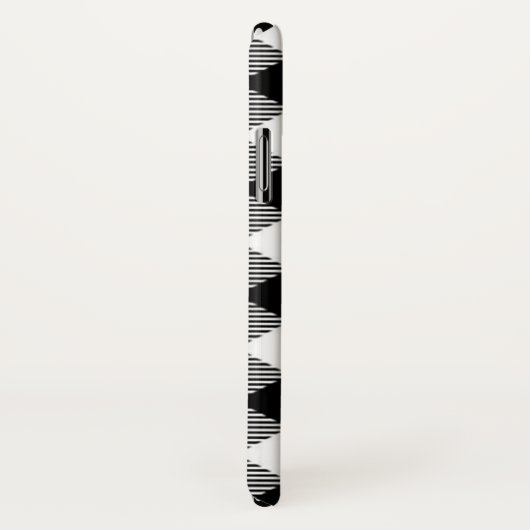 Coques Case-Mate iPhone chèque de buffle, noir et blanc (Dos/Droite)