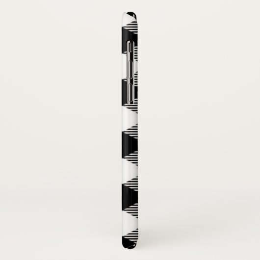 Coques Case-Mate iPhone chèque de buffle, noir et blanc (Dos/Gauche)