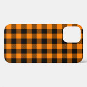 Coques Case-Mate iPhone Chèque de buffle noir et orange (Verso (horizontal))