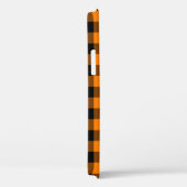 Coques Case-Mate iPhone Chèque de buffle noir et orange (Verso / Droite)
