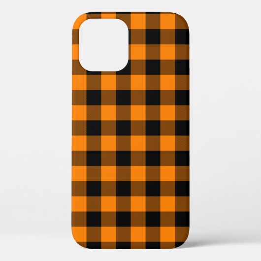 Coques Case-Mate iPhone Chèque de buffle noir et orange (Verso)