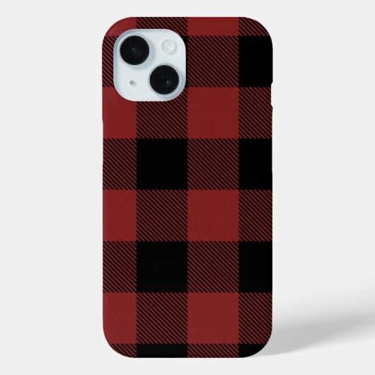 Coques Case-Mate iPhone Chèque de Buffle Noir Rouge (Verso)