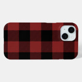 Coques Case-Mate iPhone Chèque de Buffle Noir Rouge (Verso (horizontal))