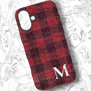 Coques iPhone 16 Plus Chèque Plaid Buffalo Rouge