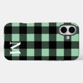 Coques Case-Mate iPhone Chèque Plaid Buffle Vert Mint (Verso (horizontal))