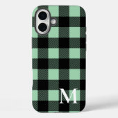 Coques Case-Mate iPhone Chèque Plaid Buffle Vert Mint (Verso)
