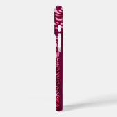 COQUES Case-Mate iPhone CHÈQUES BLANCHES EN MONOGRAMME DE FUCHSIE ROSE (Verso / Gauche)