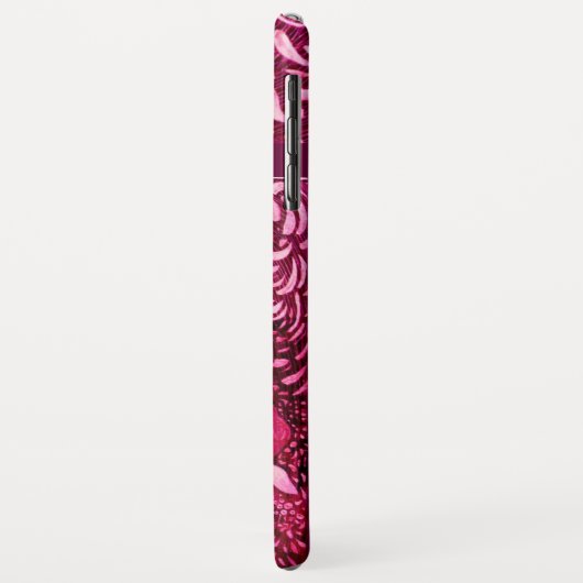 COQUES Case-Mate iPhone CHÈQUES BLANCHES EN MONOGRAMME DE FUCHSIE ROSE (Dos/Gauche)