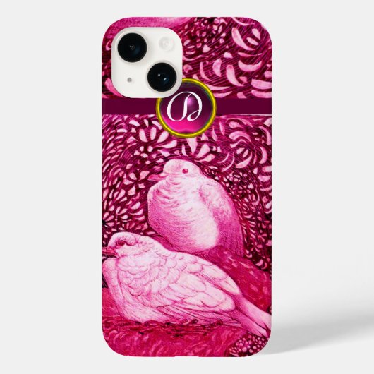 COQUES Case-Mate iPhone CHÈQUES BLANCHES EN MONOGRAMME DE FUCHSIE ROSE (Verso)
