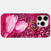 COQUES Case-Mate iPhone CHÈQUES BLANCHES EN MONOGRAMME DE FUCHSIE ROSE (Verso (horizontal))