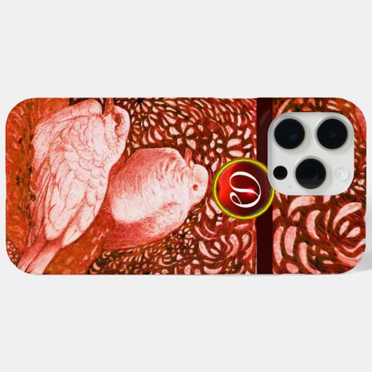 COQUES Case-Mate iPhone CHÈQUES BLANCS EN MONOGRAM ROUGE (Verso (horizontal))