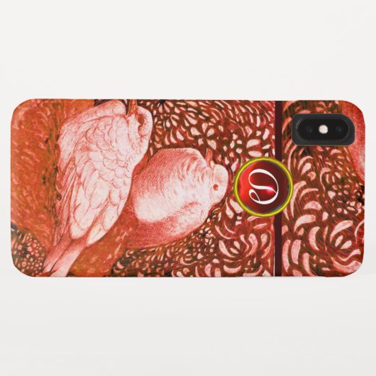 COQUES Case-Mate iPhone CHÈQUES BLANCS EN MONOGRAM ROUGE (Dos (Horizontal))
