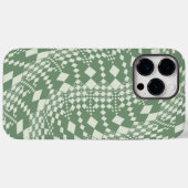 Coques Case-Mate iPhone Chèques déformées en vert (Verso (horizontal))