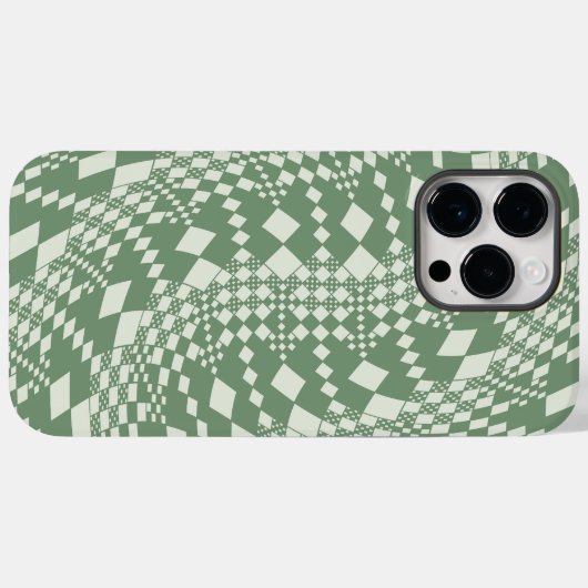 Coques Case-Mate iPhone Chèques déformées en vert (Verso (horizontal))