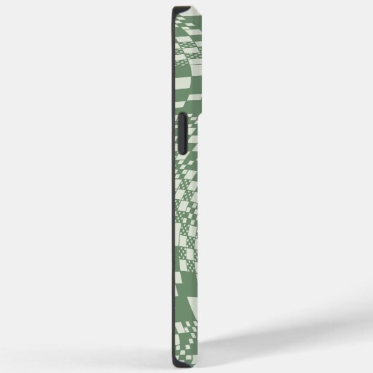 Coques Case-Mate iPhone Chèques déformées en vert (Verso / Droite)