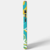 Coques Case-Mate iPhone Chèques et permules en Turquoise, Jaune et Blanc (Verso / Gauche)