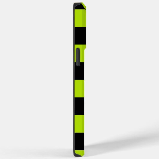 Coques Case-Mate iPhone Chèques et permules - Lime vert et noir (Verso / Droite)