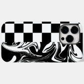 Coques Case-Mate iPhone Chèques et tourbillons - Noir et Blanc (Verso (horizontal))