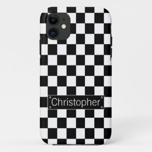 Etui iPhone Case-Mate Chèques noirs et blancs personnalisés et élégants