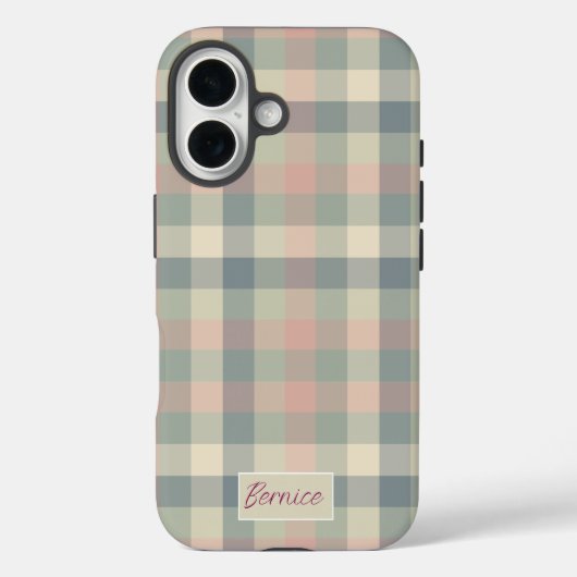 Coques Case-Mate iPhone Chèques Pastel Dusty (Verso)