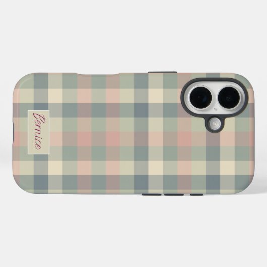 Coques Case-Mate iPhone Chèques Pastel Dusty (Verso (horizontal))