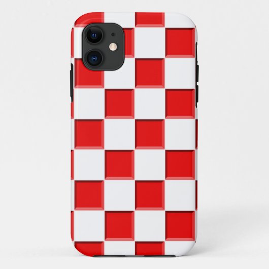 Coques Case-Mate iPhone Chèques rouges et blanches (Dos)