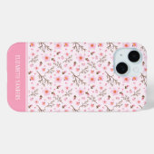 Coques Case-Mate iPhone Cherry Blossom Pattern in pink tones (Verso (horizontal))