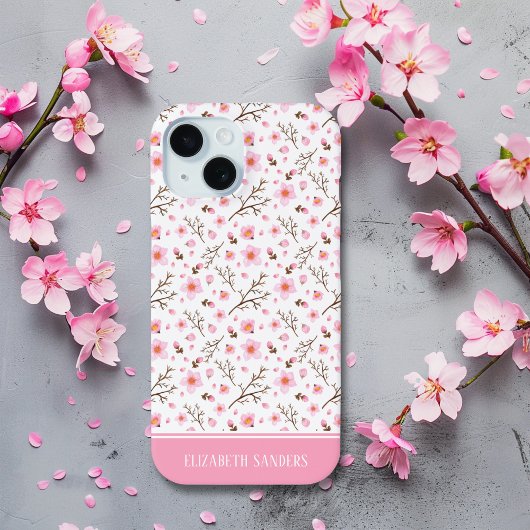 Coques Case-Mate iPhone Cherry Blossom Pattern in pink tones