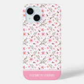 Coques Case-Mate iPhone Cherry Blossom Pattern in pink tones (Verso)