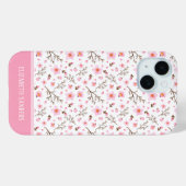 Coques Case-Mate iPhone Cherry Blossom Pattern in pink tones (Verso (horizontal))