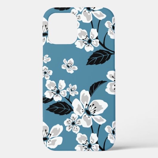 COQUES Case-Mate iPhone CHERRY BLOSSOM - SAKURA (BLEU FUMEUR) (Verso)
