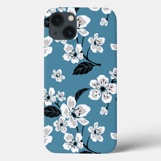 COQUES Case-Mate iPhone CHERRY BLOSSOM - SAKURA (BLEU FUMEUR) (Verso)
