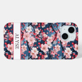 Coques Case-Mate iPhone Cherry Blossoms Japanese Sakura Monogrammed (Verso (horizontal))