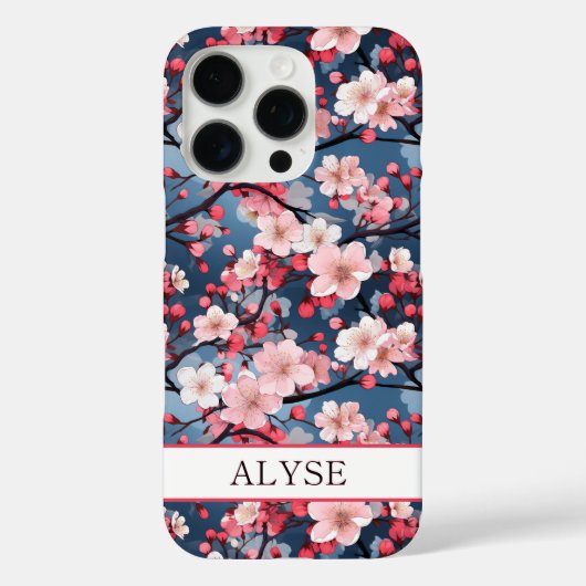 Coques Case-Mate iPhone Cherry Blossoms Japanese Sakura Monogrammed (Verso)