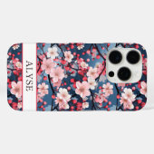 Coques Case-Mate iPhone Cherry Blossoms Japanese Sakura Monogrammed (Verso (horizontal))