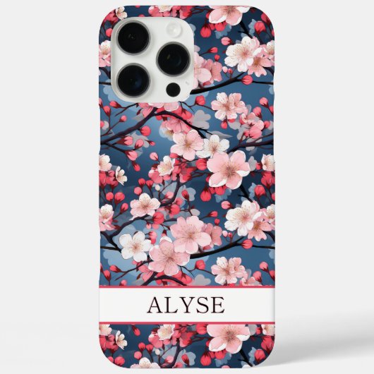 Coques Case-Mate iPhone Cherry Blossoms Japanese Sakura Monogrammed (Verso)
