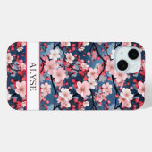 Coques Case-Mate iPhone Cherry Blossoms Japanese Sakura Monogrammed (Verso (horizontal))