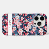 Coques Case-Mate iPhone Cherry Blossoms Japanese Sakura Monogrammed (Verso (horizontal))