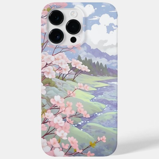 Coques Case-Mate iPhone Cherry Blossoms Pastel Aquarelle Paysage (Verso)