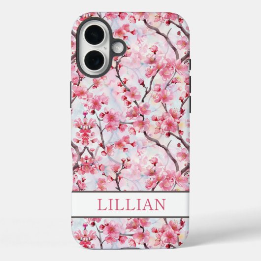 Coques Case-Mate iPhone Cherry Blossoms Sakura Monogrammed (Verso)