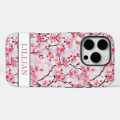 Coques Case-Mate iPhone Cherry Blossoms Sakura Monogrammed (Verso (horizontal))