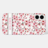 Coques Case-Mate iPhone Cherry Blossoms Sakura Pattern Monogrammed (Verso (horizontal))
