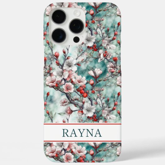 Coques Case-Mate iPhone Cherry Blossoms Sakura Print Monogrammed (Verso)