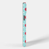 Coques Case-Mate iPhone Cherry et bleu Polka Motif personnalisé (Verso / Droite)