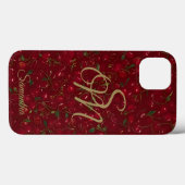 Coques Case-Mate iPhone Cherry Luxe avec nom et monogramme (Verso (horizontal))