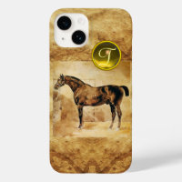 CHEVAL ANGLAIS EN MONOGRAMME DE PARCHEMENT BROWN S