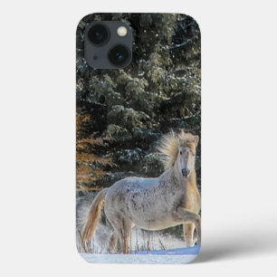 Case-Mate iPhone Case Cheval blanc coule en hiver photo neige