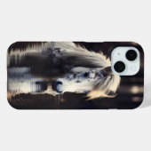 Coques Case-Mate iPhone Cheval blanc dans le lac (Verso (horizontal))