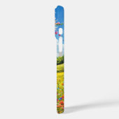 Coques Case-Mate iPhone Cheval blanc esthétique dans une prairie fleurie (Verso / Gauche)